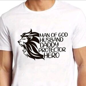White Graphic T-Shirt with Lion Design
